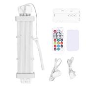 Bewinner Cable de PSU Argb con Efecto de Luz del Meteorito - 120 Cuentas de 16.8 M Colors 3D Luminosa Sync, Flexible Silicante Gpumotherboard Strip (Controlador sk3)
