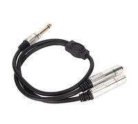 Bewinner Cable Divisor en Y Estéreo de 1/4 de Pulgada, Adaptador de Conector Mono Macho a Hembra Doble de 6,35 Mm, Chapado en Oro de 19,7 Pulgadas para Amplificador, Mezclador, Guitarra, Altavoz