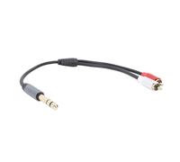 Bewinner Cable Divisor en Y Estéreo Macho de 6,35 Mm a 2 Macho, Convertidor Adaptador de Aleación de Zinc de PVC Duradero de 11,8 Pulgadas para Reproductor de CD, Mezclador, Amplificador, Conexiones