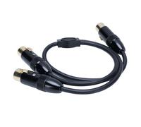 Bewinner Cable Divisor XLR Y de 3 Pines, Cable Adaptador de Micrófono Balanceado Doble XLR Hembra a Hembra para Mezclador, PA Y Estudio, 0,5 M [1,6 pies] Negro, Plug and Play