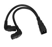 Bewinner Cable IEC320 C20 A Doble C13, Cable de Alimentación Divisor en Y de 1 Entrada Y 2 Salidas con Conectores C13 en ángulo Recto, 12,6 Pulgadas, 20 A 125 V/16 A 250 V, de Alimentación de PVC
