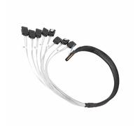 Bewinner Cable MCIO 8i a 8xSATA3.0 de 19,7 Pulgadas, PCIE 5.0 32 GT/s Cable de Transmisión de Datos de Servidor de Alta Velocidad, OFC Plateado de 74 Pines para Centro de Datos