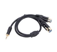 Bewinner Cable TRS Macho de 3,5 Mm a Doble XLR Hembra, Cable de Conexión de Altavoz Activo Jack de 1/8 de Pulgada a Doble XLR de 0,5 M, de Sonido Estéreo para Mezcladores, Sistemas PA, Teléfonos