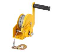 Bewinner Cabrestante Manual Resistente con Freno Automático, Cabrestante Manual Autoblocante de 2 Vías para Camión con Remolque de Barco, Capacidad de 1200 Libras con Cuerda de 20 M y Gancho
