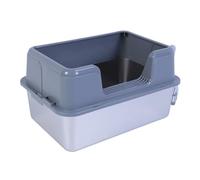 Bewinner Caja de para Gatos de Acero Inoxidable, Bandeja de Grande de Metal de Lados Altos de 20 litros para Gatos de Interior, Diseño Superior Abierto Antisalpicaduras, Fácil de Limpiar con Pala