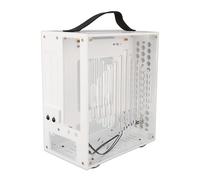 Bewinner Caja de PC ITX en Miniatura, Caja de Computadora para Juegos Pequeña de 23x20,5x12 Cm, Chasis de Escritorio de Bricolaje con Flujo de Aire Hueco Abierto de 360 Grados (White)