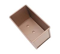 Bewinner Caja Duradera para Tostadas de Pan Recubrimiento Antiadherente Fácil de Limpiar Tamaño Compacto para Hornear Pasteles 8.1x4.6x4.6in (Oro Sin Tapa)