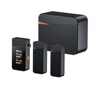 Bewinner Calidad de Sonido Superior, Mini Micrófono Inalámbrico 2.4G con 2 Transmisores y 1 Receptor, Monitoreo en Tiempo Real, Volumen Ajustable, Pantalla IPS (con un Estuche de Carga)
