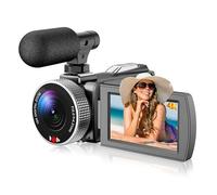Bewinner Cámara de Cámara de Video 4K, Cámara de Vlogging HD de 48MP con Pantalla de 3 Pulgadas, Videocámara de Viaje de Mano, Lámpara de Relleno TIR de 3W, Lente de Apertura Grande F2.0