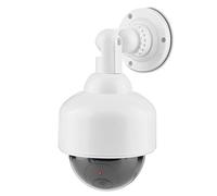 Bewinner Cámara de Seguridad Simulada, Forma de Cúpula con Luz LED Intermitente, Rotación de 360°, Fácil Instalación para Uso en Interiores y Exteriores
