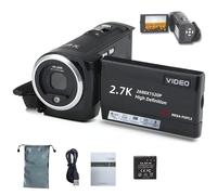 Bewinner Cámara de Vídeo con Videocámara de 2,7 K, Cámara Profesional de Vlogging de 50 MP con Zoom Digital de 16x, Pantalla de 2,8 Pulgadas, Función de Cámara Web para Viajes Al Aire Libre