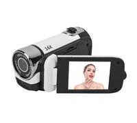 Bewinner Cámara Digital Compacta de 16MP, Videocámara con Pantalla Giratoria de 2,4 Pulgadas, Minicámara de Vídeo LCD con Zoom de 16X, Luz de Relleno, Conexión USB (White)