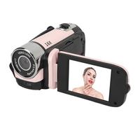 Bewinner Cámara Digital Compacta de 16MP, Videocámara con Pantalla Giratoria de 2,4 Pulgadas, Minicámara de Vídeo LCD con Zoom de 16X, Luz de Relleno, Conexión USB (Pink)