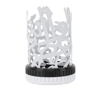 Bewinner Candelabro de Metal Vintage, Candelabro Blanco de 4,72 Pulgadas con Recorte de Celosía, Decorativo de Hierro para Estante de Mesa, Decoración del Hogar, Luz