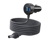 Bewinner Cargador de Coche Satélite 3 en 1 Cable de Alimentación CC, Adaptador de Encendedor de Cigarros de 12 V-48 V con Pantalla Digital, Puertos USB C PD 140 W y USB A 35 W, Cable Blindado de 10