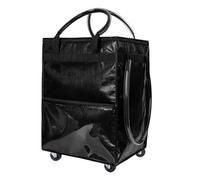 Bewinner Cartro de Compras Plegable con Ruedas, Bolsa de Comestibles a Prueba de Agua sobre Ruedas, Carrito de Rodadura Reutilizable de Gran Capacidad para Supermercados, Gimnasio para (Black)