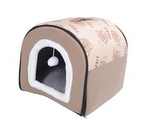 Bewinner Casa para Perros Cálida para Interiores con Cojín, Cama para Mascotas Extraíble y Lavable para Perros Grandes, Diseño de Franela Suave y Tela Oxford para Todas Las Estaciones (M)