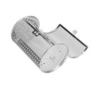 Bewinner Cesta para Freidora Giratoria de 360°, Jaula para Hornear de Acero Inoxidable para Horno, 12x12x18cm, Orificios Densos, Puerta Extraíble, Calentamiento Uniforme para Nueces y Granos de café