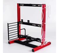 Bewinner Chasis Al Aire Libre ATX M-ATX ITX, Carcasa de PC con Marco de Aluminio Vertical para Construcción DIY - Rojo (Rojo)