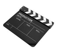 Bewinner Claqueta Acrílica Profesional de 30x25 Cm con imán: Herramienta de Fotografía de Aplauso de Acción de Película de Director, Tablero Negro con Rayas Blancas, Sonido Claro y Nítido, Fuerte y
