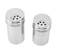 Bewinner Coctelera de Especias de Acero Inoxidable 304, Paquete de 2, Dispensador de Condimentos con Orificios Ajustables para Cocina, Barbacoa y Camping, Recipiente Dispensador Uniforme de Sal y