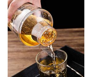 Bewinner Coctelera de Plástico para PC con Báscula, Mezclador de Bebidas para Barman, Juego de Coctelera de 25cm con Colador de Hielo para Mezclar Cócteles