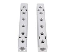 Bewinner Colector de Compresor de Aire de 2 Piezas, Bloque de Distribución de Aire de 6 Vías y 8 Puertos con Salida NPT de 1/4 Pulgada y Puerto de Suministro NPT de 1/2 Pulgada, Construcción de