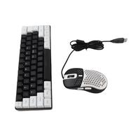 Bewinner Combinación de Teclado y Mouse para Juegos RGB de 61 Teclas, Teclado Retroiluminado LED con Cable de Sensación Mecánica con Mouse, Compacto 60% Iluminado Multicolor para PC, Portátil, Mac,