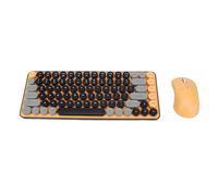 Bewinner Combinación Retro de Teclado y Mouse Inalámbricos |Modo Dual Bluetooth 2.4G, Teclas Redondas Personalizables de 85 Teclas, Inclinación Ergonómica de 9° para OS X Android,
