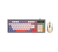Bewinner Combo de Teclado y Mouse para Juegos con Retroiluminación RGB, Diseño Compacto Anti-Fantasma de 98 Teclas con Teclado Numérico y Cable de 7200 dpi, Juego de Mouse (Conjunto Gris)