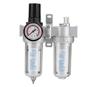 Bewinner Compresor de Aire Trampa de Humedad Separador de Agua y Aceite, Combo de Lubricador y Regulador de Filtro de Aire NPT de 1/4 '', Regulador de Presión con Manómetro para de Comprimido