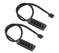 Bewinner Concentrador de Ventilador PWM, Divisor de 5 Vías para Ventilador de PC con 6 Conectores, Cable Adaptador de Concentrador de Ventilador de PC de Alta Flexibilidad, Concentrador de