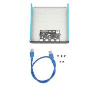 Bewinner Concentrador USB 3.0 de Panel Frontal de 4 Puertos, Concentrador USB de Panel Frontal Metálico de 5 Gbps con Cable USB 3.0, Compatible con Carga Rápida BC1.2, 148 Mm X 42 Mm para