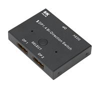 Bewinner Conmutador Bidireccional DisplayPort 2x1/1x2, 8K 30Hz 5K 60Hz 4K 120Hz, Conmutación Automática con Control Remoto, Soporte HDR 3D para PC, Consolas de Juegos, HDTV