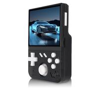 Bewinner Consola de Juego de Mano Retro, Consola de Videojuegos de Pantalla IPS de 3.5 Pulgadas para Entretenimiento, Videojuegos Portátiles de Mano para Niños y Adultos (Transparente Negro)