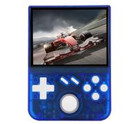 Bewinner Consola de Juego de Mano Retro, Consola de Videojuegos de Pantalla IPS de 3.5 Pulgadas para Entretenimiento, Videojuegos Portátiles de Mano para Niños y Adultos (Azul Transparente)