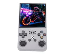Bewinner Consola de Juego de Mano Retro R36Max, de Juego Portátil de Código Abierto de 4000 Mapas de 4000 MAh, Soporte para GBA NES Mame, con Estuche de Tarjetas de Memoria (Grey)