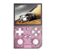 Bewinner Consola de Juegos Retro con Doble Joystick, Pantalla de 3,5 Pulgadas, Memoria de 64 GB, Batería de 3200 MAh, Admite y Múltiples Formatos de Juegos, Negro Transparente (Púrpura Transparente)