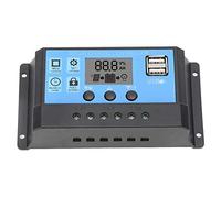 Bewinner Controlador de Carga Solar PWM de 30 A, Pantalla LCD, Puerto USB Dual, Regulador de Panel Solar Automático de 12 V 24 V con Identificación de Carga, de 3 Etapas y Protección Múltiple (40A)