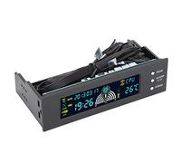 Bewinner Controlador de Velocidad de 3 Ventiladores para Computadora Panel Frontal LCD Control de Temperatura de CPU/HDD/SYS, Ajuste de Velocidad del Ventilador Automático o Manual, Alarma de