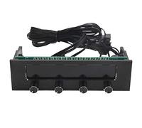 Bewinner Controlador de Ventilador STW-6041 para CPU de Computadora, Controlador de Velocidad de Ventilador PWM de 4 Canales con Pantalla LCD, Panel de Aleación de Aluminio y Magnesio, Alarma de