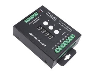 Bewinner Controlador Decodificador LED DMX512 de 4 Canales, Módulo de Voltaje Constante RGBW con Pantalla Digital con Efectos de Iluminación Incorporados para Aplicaciones de Iluminación de Escenario