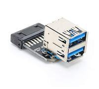 Bewinner Convertidor de Adaptador USB 3.0, 19PIN a 2 Puertos de Extensión Adaptadores USB Integrados Internos para, Adaptadores de Escritorio para Computadora Accesorios para