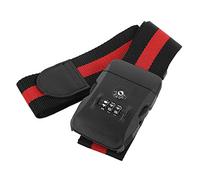 Bewinner Correa de Equipaje con Cerradura de Combinación TSA, Cinturón Ajustable para Maleta de Viaje en Negro y Rojo, Cerradura de PC Resistente y Correas de PP para una Fácil Identificación