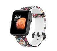 Bewinner Correa de Repuesto, Pulsera de Silicona Compatible con Relojes Inteligentes Mi Watch Lite Watch Lite, Ligera y Transpirable Camuflaje Negro con Estampado (Hueso)