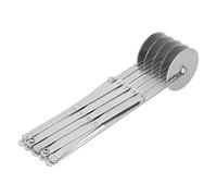 Bewinner Cortador de Pizza de Acero Inoxidable con Ruedas Múltiples, Divisor de Masa Ajustable de 7 Ruedas, Herramienta para Cortar Pasteles y Pan para Brownies, Galletas, Hornear, Utensilio de