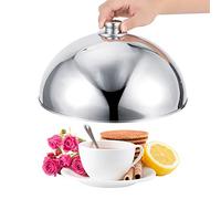Bewinner Cubierta para Alimentos de Acero Inoxidable de 12,5 Pulgadas, Tapa para Platos Antimoscas a Prueba de Polvo para Restaurantes, Hoteles Tipo Buffet, Protector de Alimentos Resistente Al