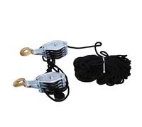 Bewinner de Polea de Polipasto de Cuerda de 4 Ruedas con Resistencia a la Rotura, Resistente, 4400 Libras, para Garaje, Almacén, Cuerda de 20 M, Potencia de Elevación 8:1 para Navegación y Corte de