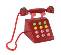 Bewinner Decoración de Teléfono de Madera, Juguete Educativo de Alta Simulación para Niños, Lindo Modelo de Teléfono Decorativo para Decoración de Escritorio del Hogar, la Oficina o la Cafetería