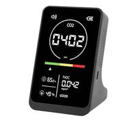 Bewinner Detector de Calidad del Aire 4 en 1 Monitor de CO2 Probador TVOC con Sensor de Temperatura y Humedad, Alarma de Recordatorio de Sonido para el Hogar, Invernadero, Coche, Batería Recargable